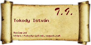 Tokody István névjegykártya
